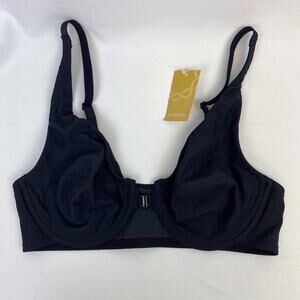 DELIMIRA NWT Front Closure Plunge Bra Unlined Wired Black W601C Size 36C